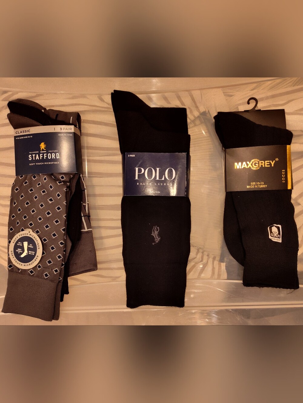Polo by Ralph Lauren, Stafford & MAX GREY Dress Socks with Embroidered Pony